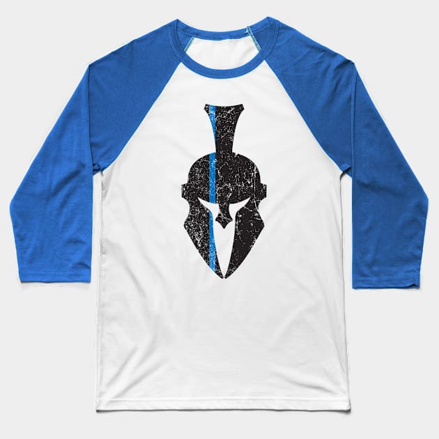 Spartan Thin Blue Line Baseball T-Shirt by MikesTeez